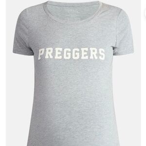 NWT Time And Tru Maternity Short Sleeve Graphic Tee T-Shirt Large Gray Preggers